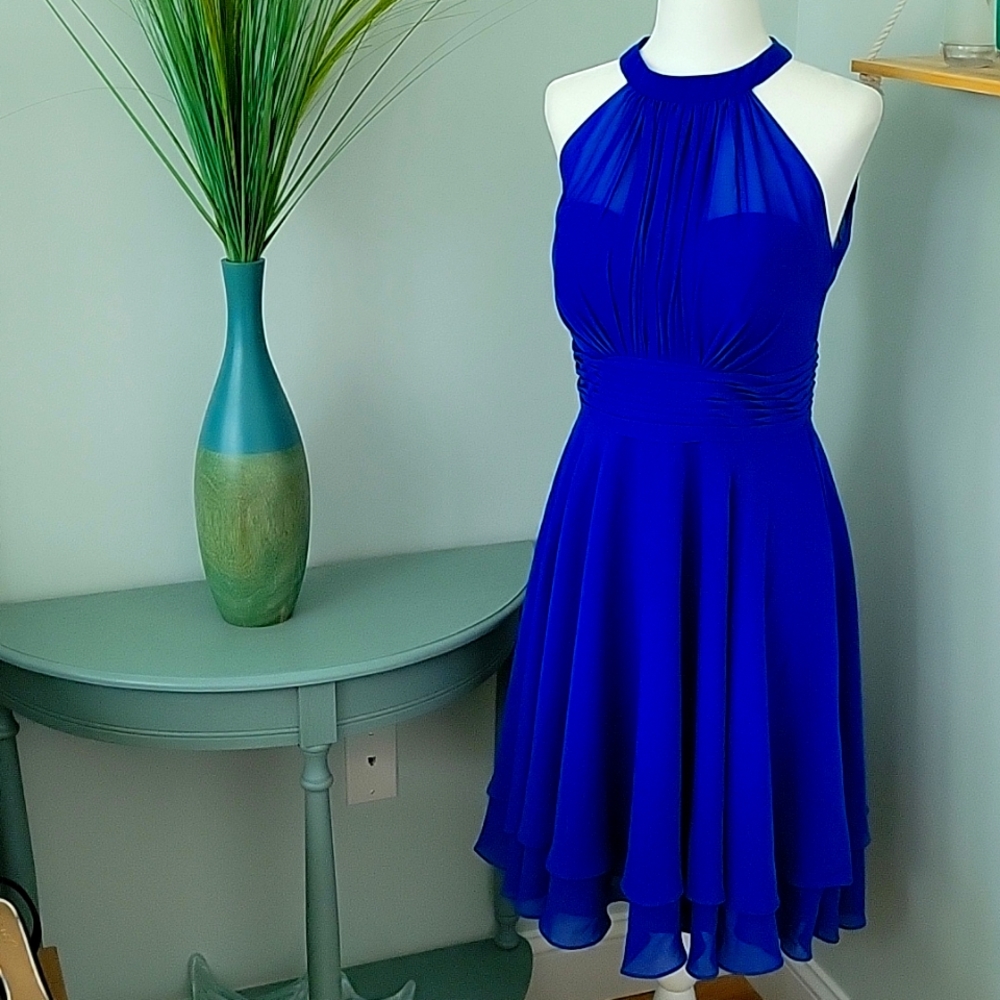 Royal blue layered dress